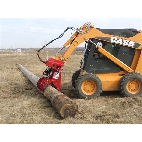 skid steer for pole set|skid steer pole setter.